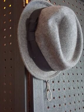 Gray Men's 100 Percent Wool  Fedora Hat with Black Band